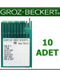 Groz Beckert DB X 1 Düz Dikiş Makinesi İğnesi (İnce Dip) (10 Adet)