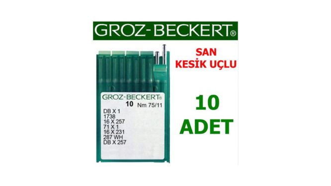 Groz Beckert DB X 1 Düz Makine İğnesi (San - Kesik Uçlu) (İnce Dip)