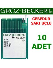 Groz Beckert DC X 27 Overlok Makinesi İğnesi (Gebedur-Sarı Uçlu İğne) (10 Adet)